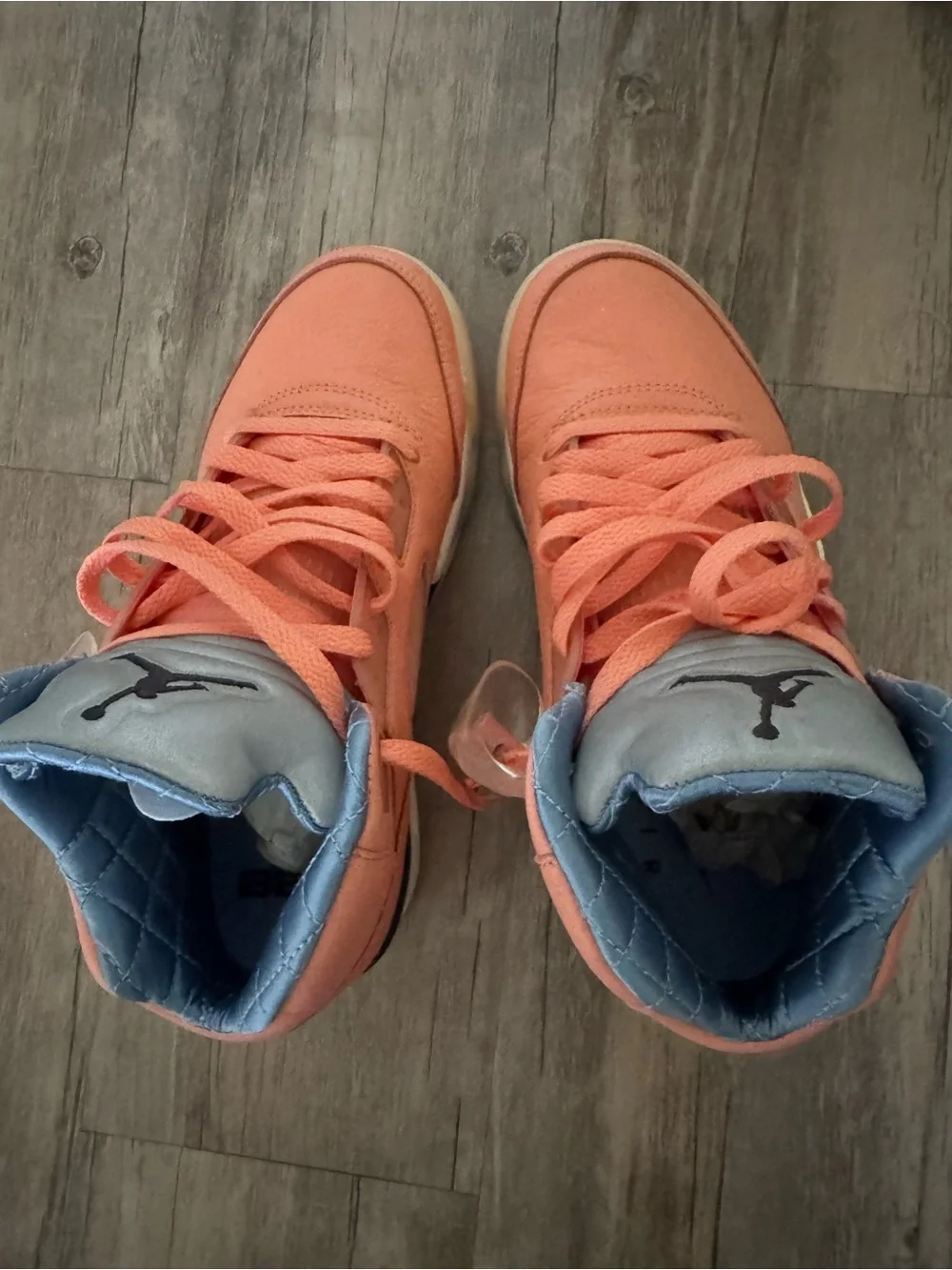 Jordan Kids' High-Top Sneakers in Coral and Silver